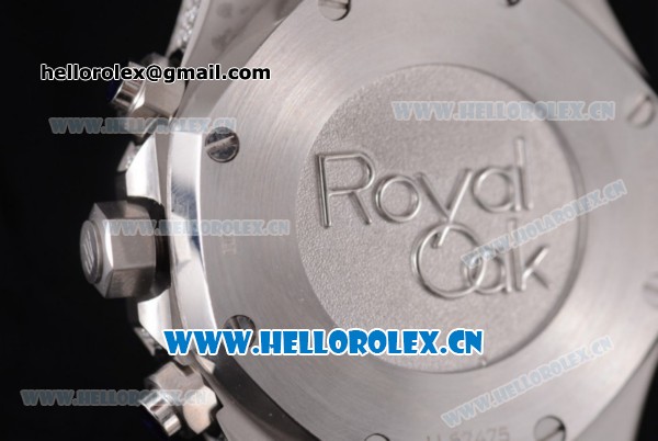 Audemars Piguet Royal Oak Chronograph Swiss Valjoux 7750 Automatic Steel/Diamonds Case with Diamonds Dial and Stick Markers Diamonds Bezel (EF) - Click Image to Close